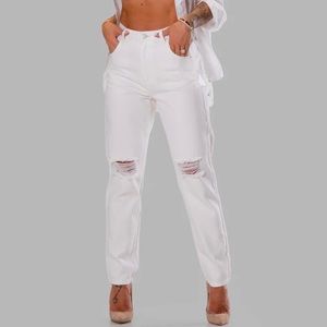 Byegreis straight leg white jeans, sz M. New with tags!